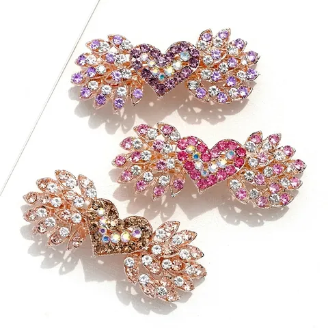 Molletta Per Capelli Con Ali Di Cuore In Strass Lega Molla Clip Coda Di Cavallo Copricapo Elegante Accessori Per Capelli Donna
