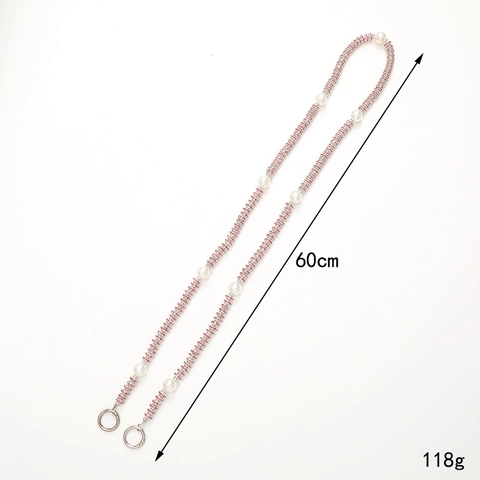 Crossbody Phone Lanyard Chain Luxury Rhinestone Artificial Pearl Shoulder Strap For Women Girls Phone Case Bag Accessories