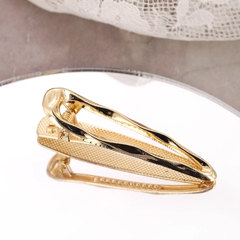 Metal Duckbill Hair Clip Irregular Water Drop Shape Minimalist Gold Silver Styling Accessories For Women