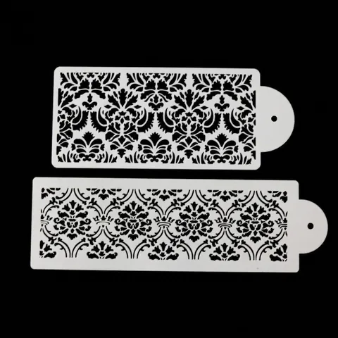DIY Kuchenrand Schablone Damast Blumen Hohl PET Kunststoff Spitze Muster Form Für Backen Fondant Dekoration DIY Handwerk