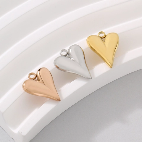 Dijes Corazón Acero Inoxidable Pulido Forma De Corazón Para DIY Collar Pulsera Fabricación De Joyas Accesorios Componentes