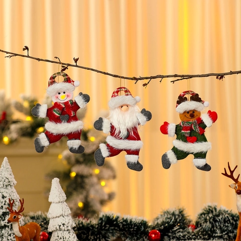 Addobbi Natalizi Appesi Tessuto Peluche Babbo Natale Pupazzo Di Neve Renna Orso Decorazione Per Feste Festive