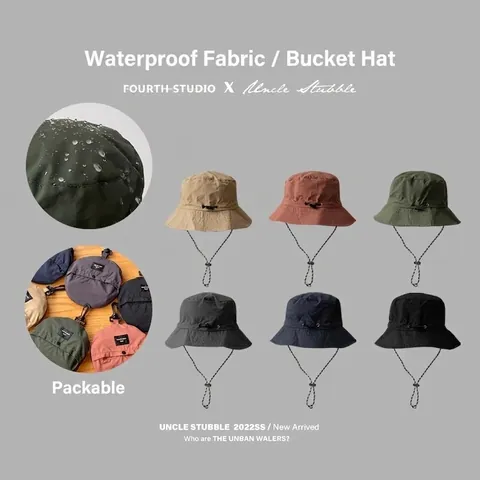Waterproof Foldable Bucket Hat Quick Dry Nylon UPF50 Sun Protection Outdoor Hiking Sun Hat For Men Women