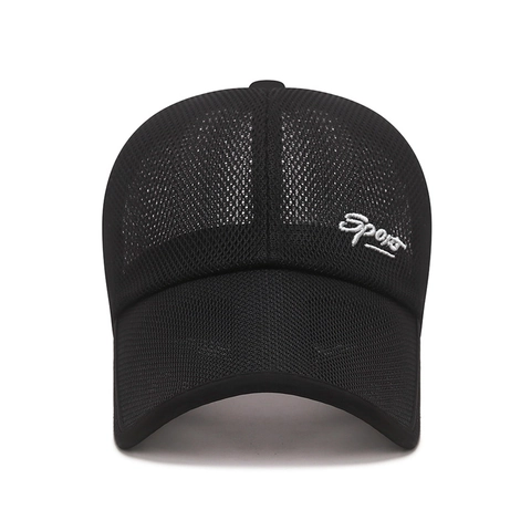 Ademende Volledige Mesh Honkbalpet Polyester Zonbescherming Verstelbaar Outdoor Sportpet Heren