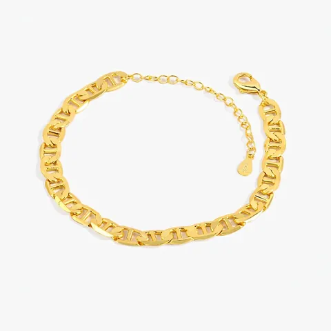 Bracelet Maille Marine en Cuivre Tendance pour Femme Style Hip Hop Personnalisé Bracelet Chaîne Museau de Porc Bijoux Ajustables
