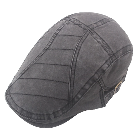 Coppia Piatta In Cotone Lavato Vintage Traspirante Protezione Solare Regolabile Retro Cappello Da Uomo