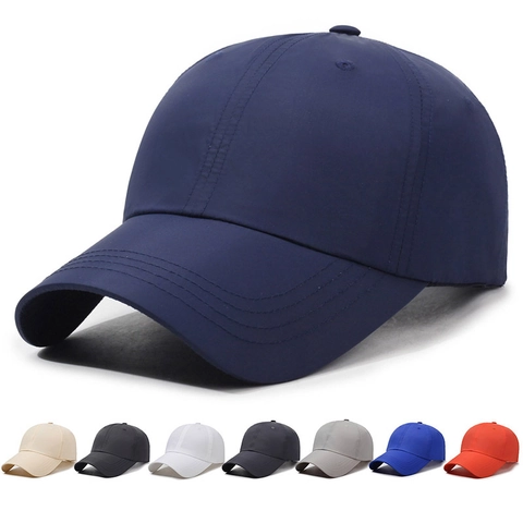 Baseball Cap Quick Dry Nylon Breathable Sun Protection Outdoor Sports Adjustable Solid Color Unisex Fashion Hat