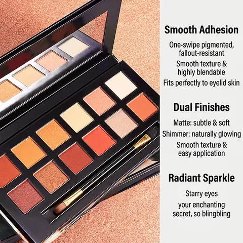 Multi Color Lidschatten Palette Matt Schimmer Tierthema Langanhaltend Pigmentiert Mit Doppelseitigem Pinsel Und Spiegel