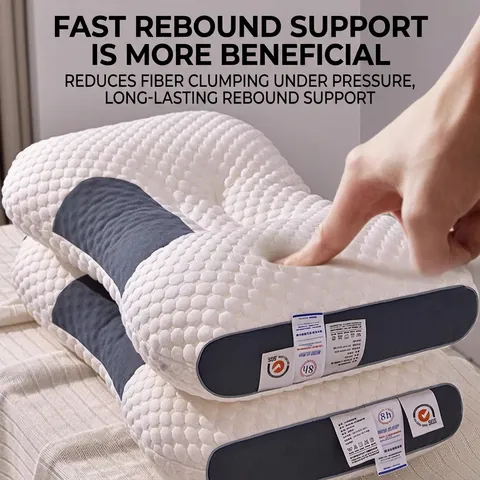 Ergonomisches Nackenstützkissen Gestricktes Atmungsaktives Gewebe Waschbar Funktionale Zonierung Seitliche Rückenschläfer
