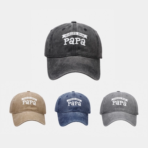 Washed Cotton Baseball Cap Distressed Retro Letter Print Sun Protection Adjustable Outdoor Sport Hat For Men