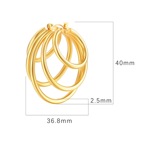 Multi Layer Überlappende Creolen 18K Vergoldet Edelstahl Geometrisch Unregelmäßig Gestapelter Schmuck Für Damen