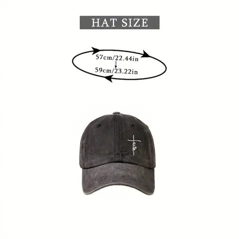 Cappello Da Baseball In Cotone Lavato Con Ricamo Faith Croce Berretto Da Sole Regolabile Per Uomo Donna Esterno