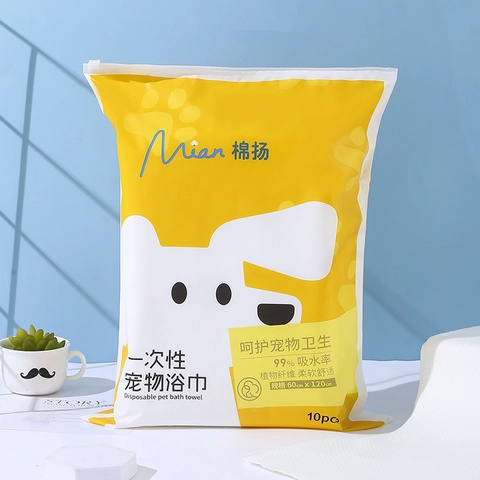 Disposable Pet Bath Towels Thickened Spunlace Nonwoven Fabric High Absorbent Grooming For Dogs Cats