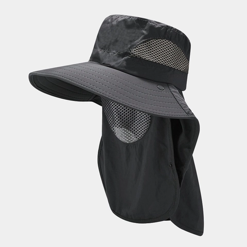 Outdoor Zonnehoed Met Gezichtsmasker En Nekflap UV Bescherming Ademend Sneldrogend Polyester Mesh Voor Vissen Wandelen