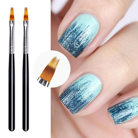 Nail Art Brush Serrated Gradient Pen Ombre Blending Manicure Tool Nylon Hair Wood Handle Professional DIY