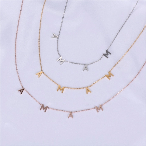 Collana Con Ciondolo Lettera Mama Acciaio Inossidabile Gioiello Delicato Regalo Per Donne Madre Minimalista Elegante Chic