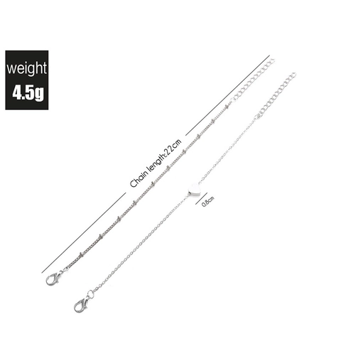 Bohemian Heart Pendant Bracelet Zinc Alloy Bead Chain Adjustable Minimalist Fashion Jewelry Accessories For Women