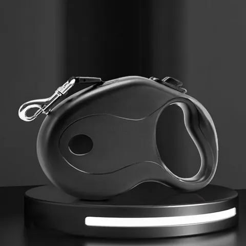 Retractable Pet Leash One Button Lock Braking Dog Leash Safety Walking Lead Ergonomic Handle ABS Material Black
