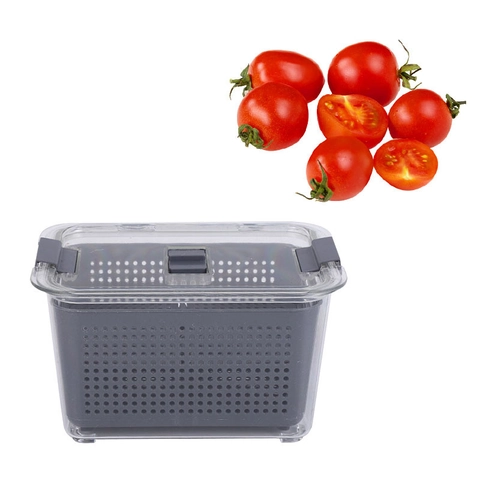 Koelkast Vershoudbox Gelaagde Afdruipmand Verzegelde Container Met Ontluchtingsventiel PP Kunststof Fruitopslag