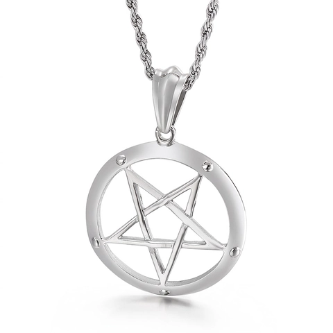 Gothische Pentagram Hanger Ketting Roestvrij Staal Punk Ouroboros Hexagram Sieraden Voor Mannen Hip Hop Rock Vintage Metalen Accessoire