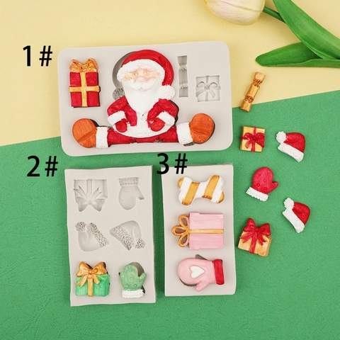 Christmas Santa Claus Gift Box Silicone Molds For Fondant Chocolate Cake Decoration Clay Resin DIY Festive Craft