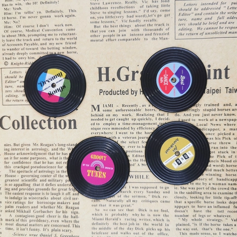 Calamite Da Frigo Cassetta Retro E Disco Vinile In Plastica ABS Tema Musica Decorazione Per Casa Cucina Ufficio