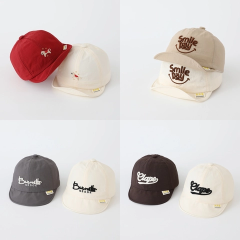 Infant Baseball Cap Quick Dry Soft Brim Peaked Hat Embroidered Letters Sun Protection Breathable For Toddler Summer