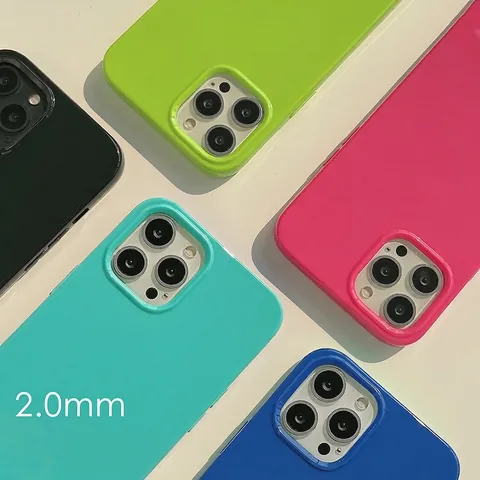 Minimalist Jelly Color Phone Case TPU Shockproof Protective Cover Compatible With iPhone