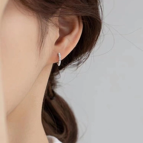 Orecchini A Cerchio Minimalisti Con Piccole Künstliche Perle In Ottone Con Perno In Argento Gioielli Eleganti Per Donna