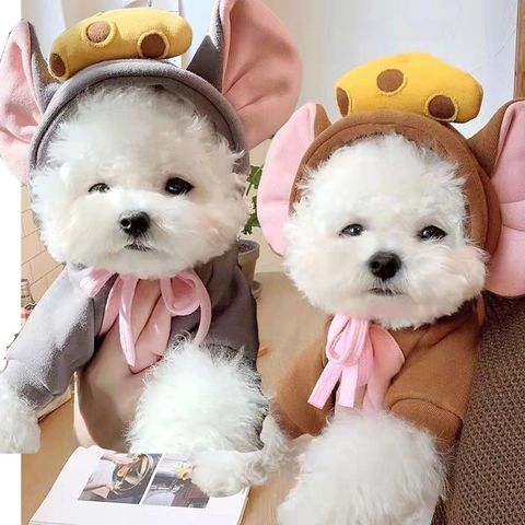 Costume Felpa Con Cappuccio Per Animali Domestici Forma Animale Frutta Cartone Animato Cane Gatto Vestiti Caldo Pile Festa