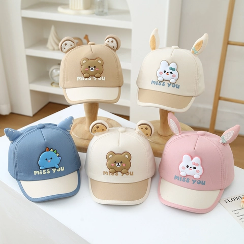 Cappello Da Baseball Per Bambini Cotone Regolabile Orecchie Animali 3D Sole Per Neonati Cartone Animato