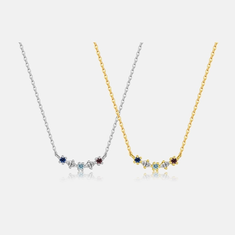 925 Sterlingsilber Anhänger Halskette Mehrfarbige Strass Minimalistisches Design Schlüsselbeinkette Für Damen Schmuck Geschenk