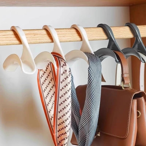 Handbag Hanger Plastic Wardrobe Hook Arc Shape Purse Storage Organizer For Closet Scarf Tie Holder Rack