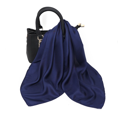 Eleganter Satin Viereckiges Halstuch Einfarbig Satinnimitat Professionelles Halstuch Haartuch Damen Modeaccessoire
