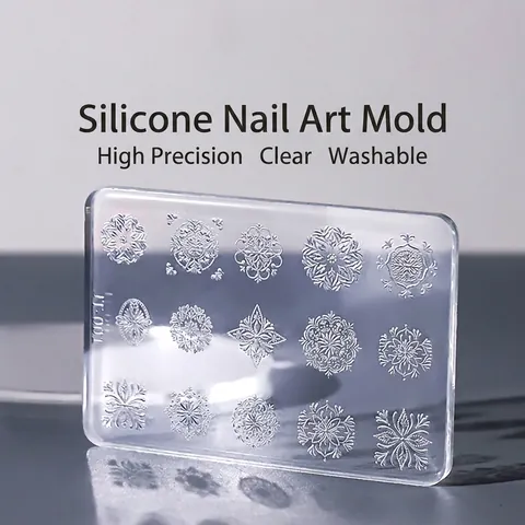 3D Nail Art Silicone Mold Chinese Fu Character New Year Theme DIY Carving Tools Transparent Relief Manicure Decoration
