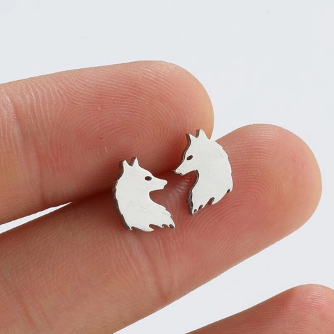 Orecchini A Lobo Testa Di Lupo In Acciaio Inossidabile Silhouette Di Animale Stile Punk Gioielli Per Uomini Donne