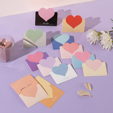 Tarjeta de Felicitación con Forma de Corazón Cartulina Boda San Valentín Regalo Multicolor Mejores Deseos Decorativa Papelería