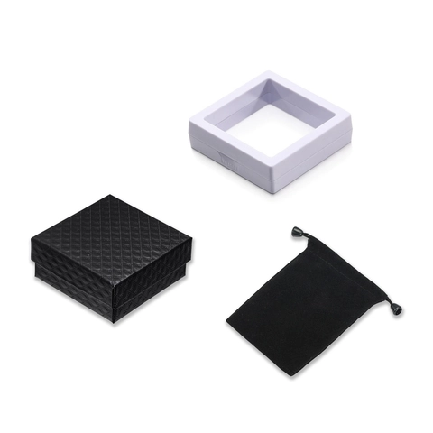 Jewelry Packaging Set Gift Box Velvet Pouch PE Film Display Box With Leather Necklace Stainless Steel Chain For Ring Storage