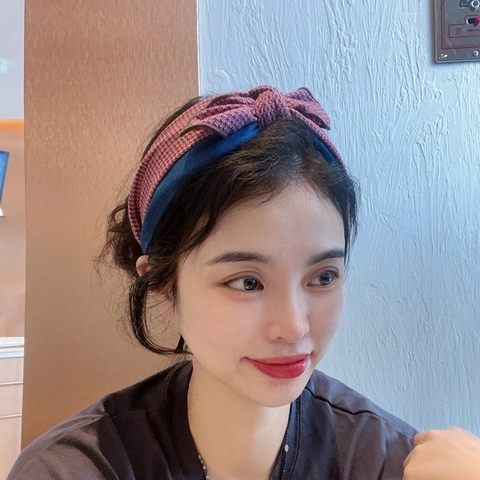 Vintage Bow Headband Wide Fabric Hair Hoop Retro Paisley Houndstooth Ethnic Style Hair Accessories For Women