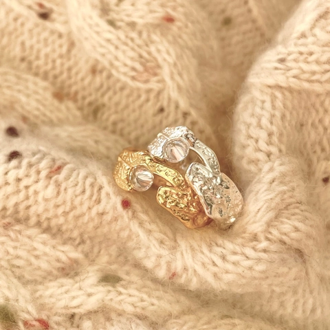Irregular Hammered S925 Sterling Silver Ring With Zircon Adjustable Open Band Niche Design Minimalist Jewelry Women