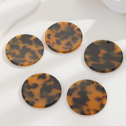 Ciondoli Tondi In Tartaruga Acetato Acrilico Pendenti Leopardati Per Creazione Gioielli Fai Da Te Orecchini Vintage