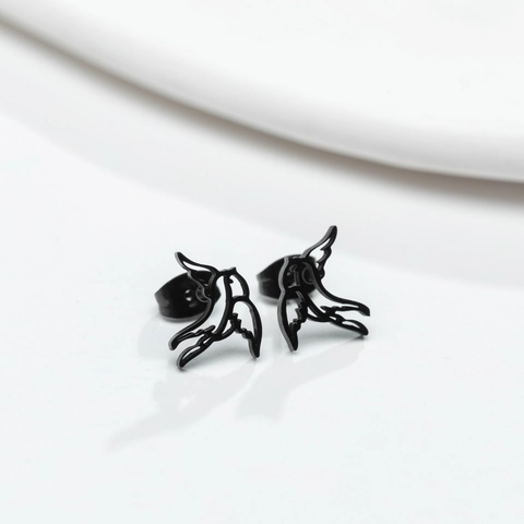 Edelstahl Ohrstecker Hohle Schwalbe Vogel Form Minimalistische Ausschnitt Design Trendiger Schmuck Für Frauen
