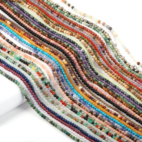 Natural Stone Round Beads Small Loose Gemstone Agate Tiger Eye For DIY Jewelry Making Handicrafts Accessories