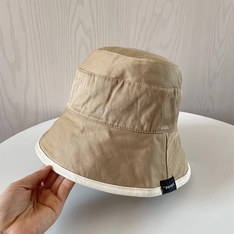 Double Sided Bucket Hat Cotton Sun Protection Foldable Fisherman Hat Contrast Edging Wide Brim Casual Minimalist Unisex