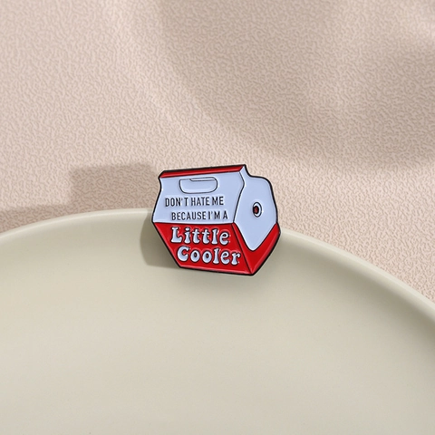 Creative Enamel Brooch Pin Alloy Cooler Shape Funny Pun Quote Badge For Clothes Bags Decoration Unisex Jewelry