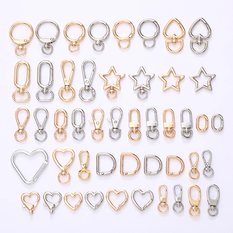 Zinc Alloy Lobster Clasp Swivel Snap Hook Heart Star Shape Spring Ring Keychain Accessory For DIY Bag Jewelry Making