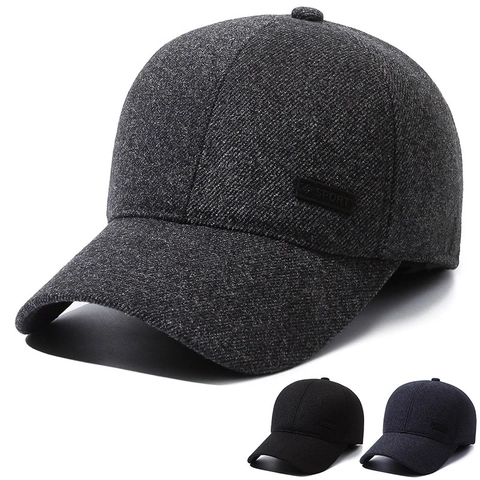 Gorra De Béisbol De Invierno Para Hombre Con Orejeras De Lana Cálida Cortavientos Deporte Al Aire Libre Padre