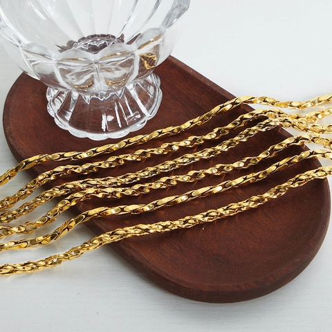 Collier Et Bracelet En Cuivre Plaqué Or À Chaîne Torsadée Bijoux Minimalistes Pour Femmes Style Pendulaire De Luxe Léger