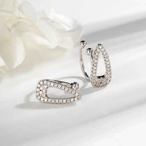 Ear Cuff A Forma Di U In Zircone Rame Micro Intarsiato Senza Buco Orecchino Minimalista Geometrico Per Donna