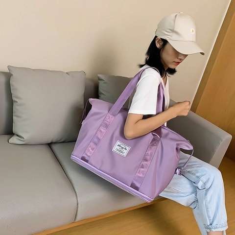 Borsa da Viaggio Pieghevole di Grande Capacità Per Uomo Donna Borsa Sportiva in Nylon Impermeabile Con Separazione Secco Umido